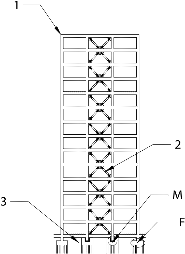 Swing anti-buckling bracing-frame structure system and its construction method