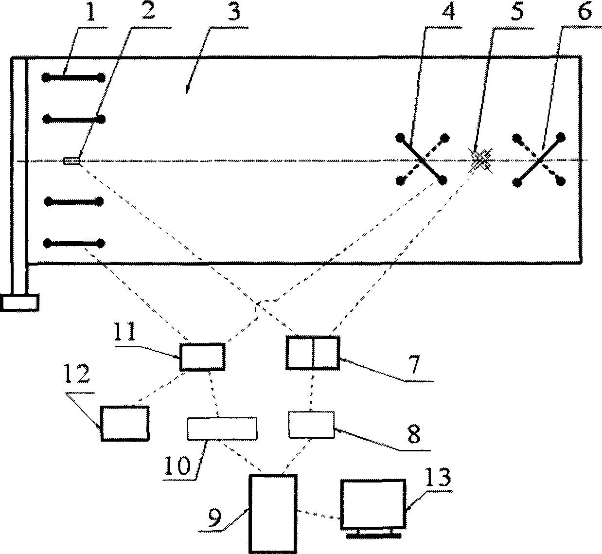 Low frequency modal vibration control apparatus and method for simulating bending and torsion for space sailboard