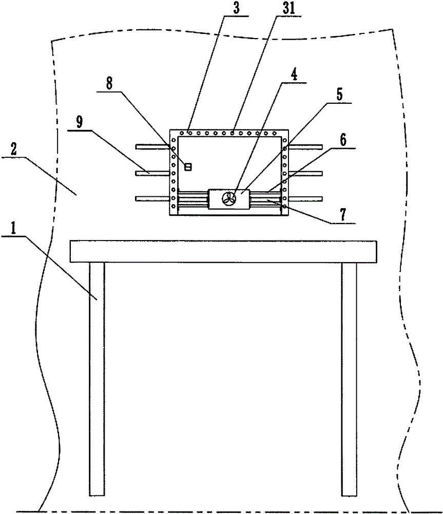 Smell gettering device at table