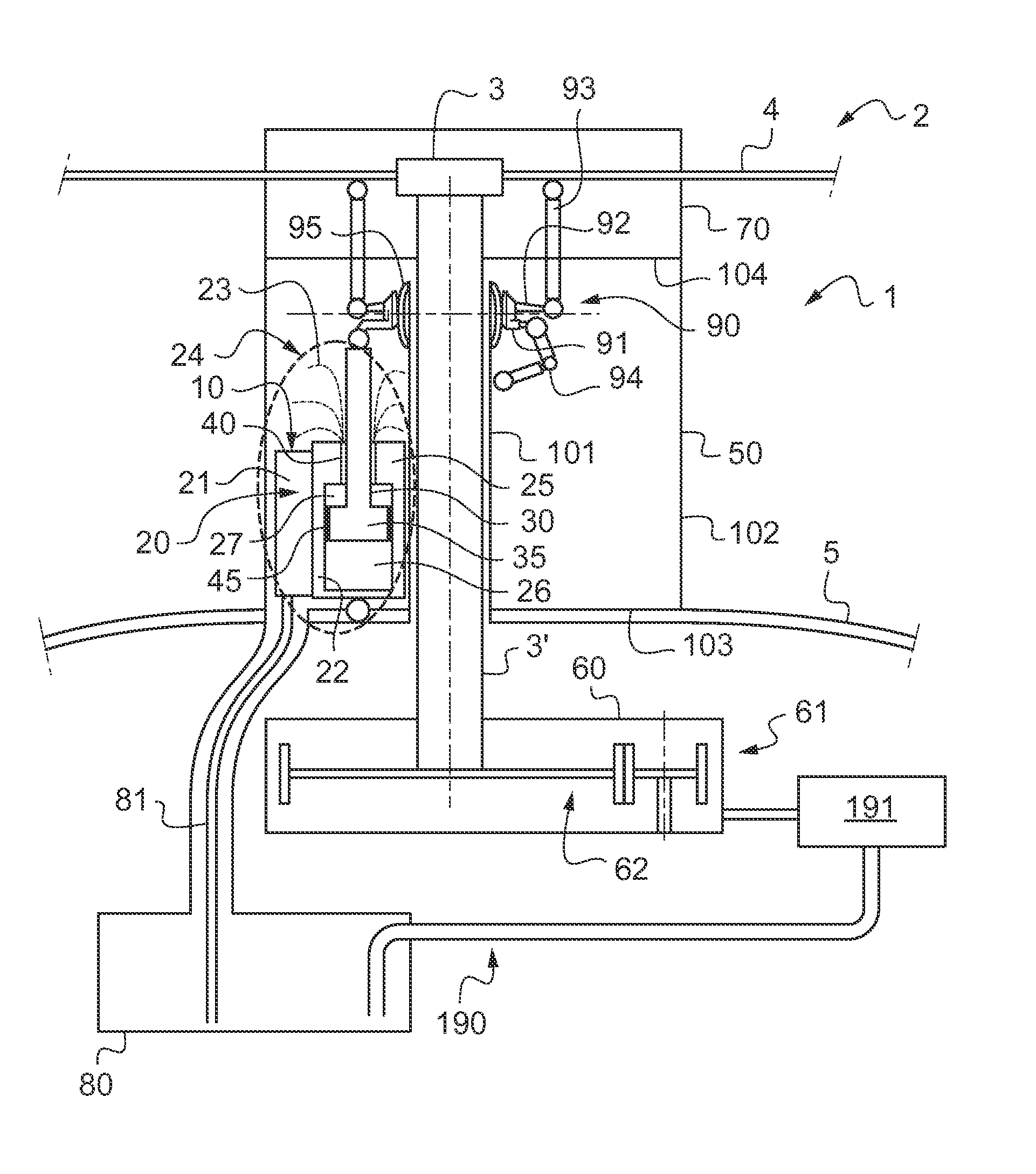 Aircraft hydraulic system comprising at least one servo-control, and an associated rotor and aircraft