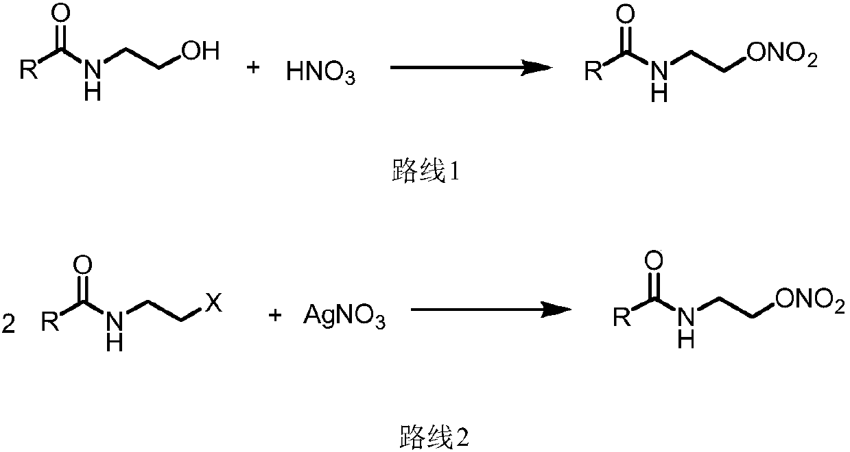 Method for preparing nitrate ester compound by adopting micro-flow field reaction technology