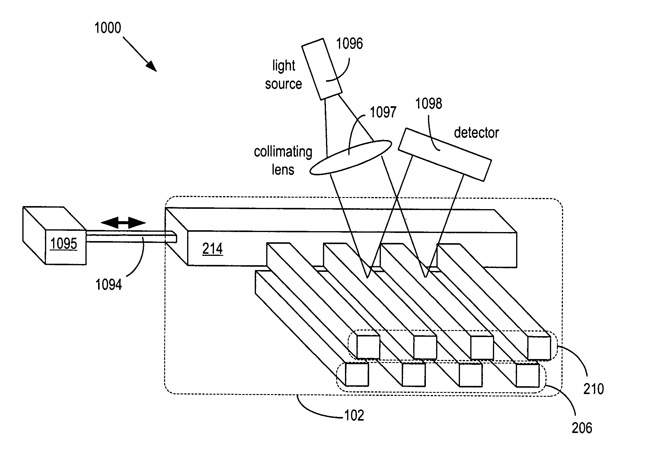 Apparatus comprising a tunable nanomechanical near-field grating and method for controlling far-field emission