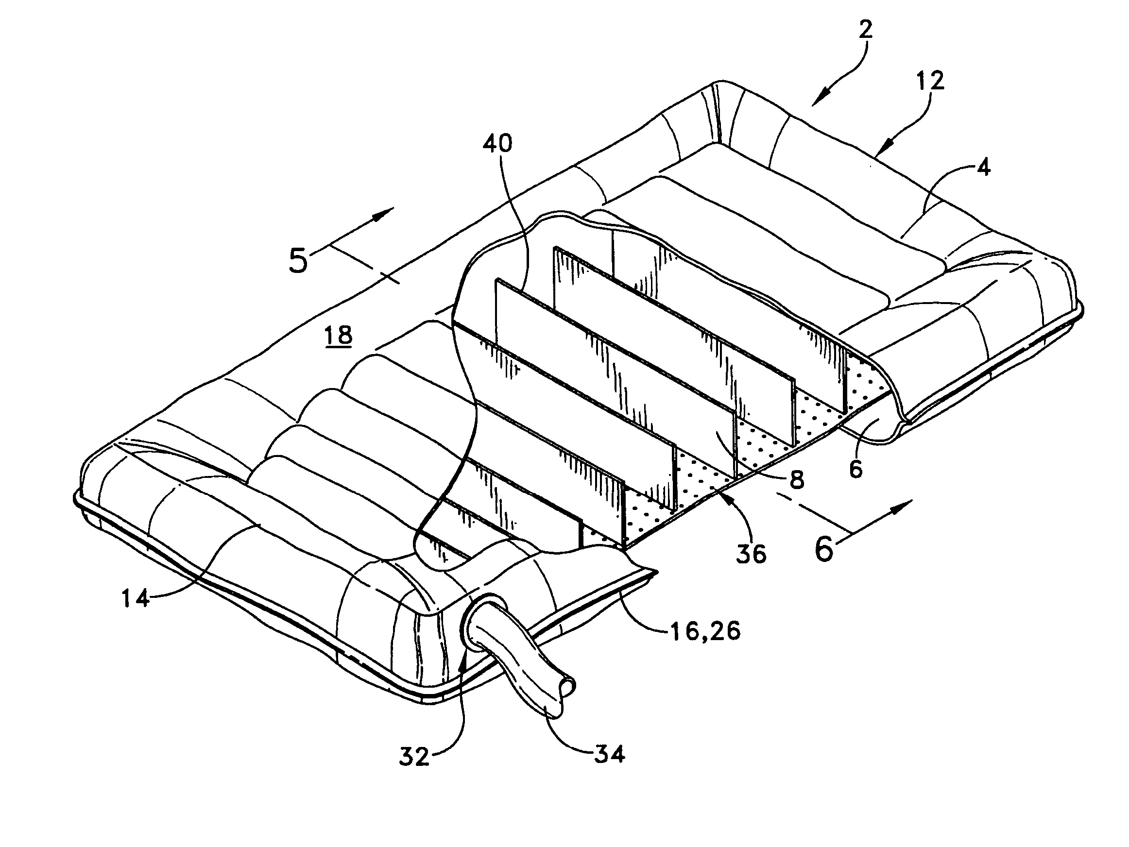 Air mattress with single perimeter seam