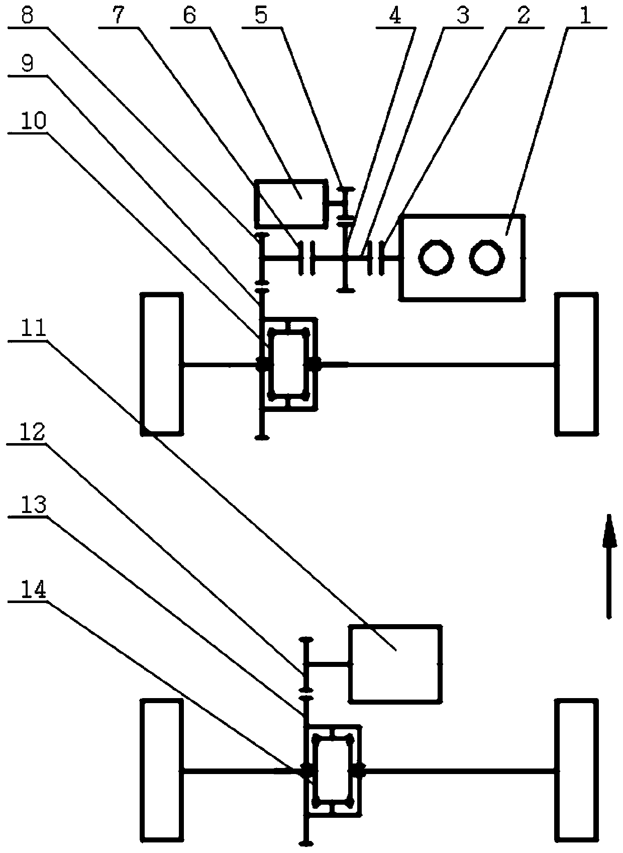 Four-drive vehicle hybrid power system and working method