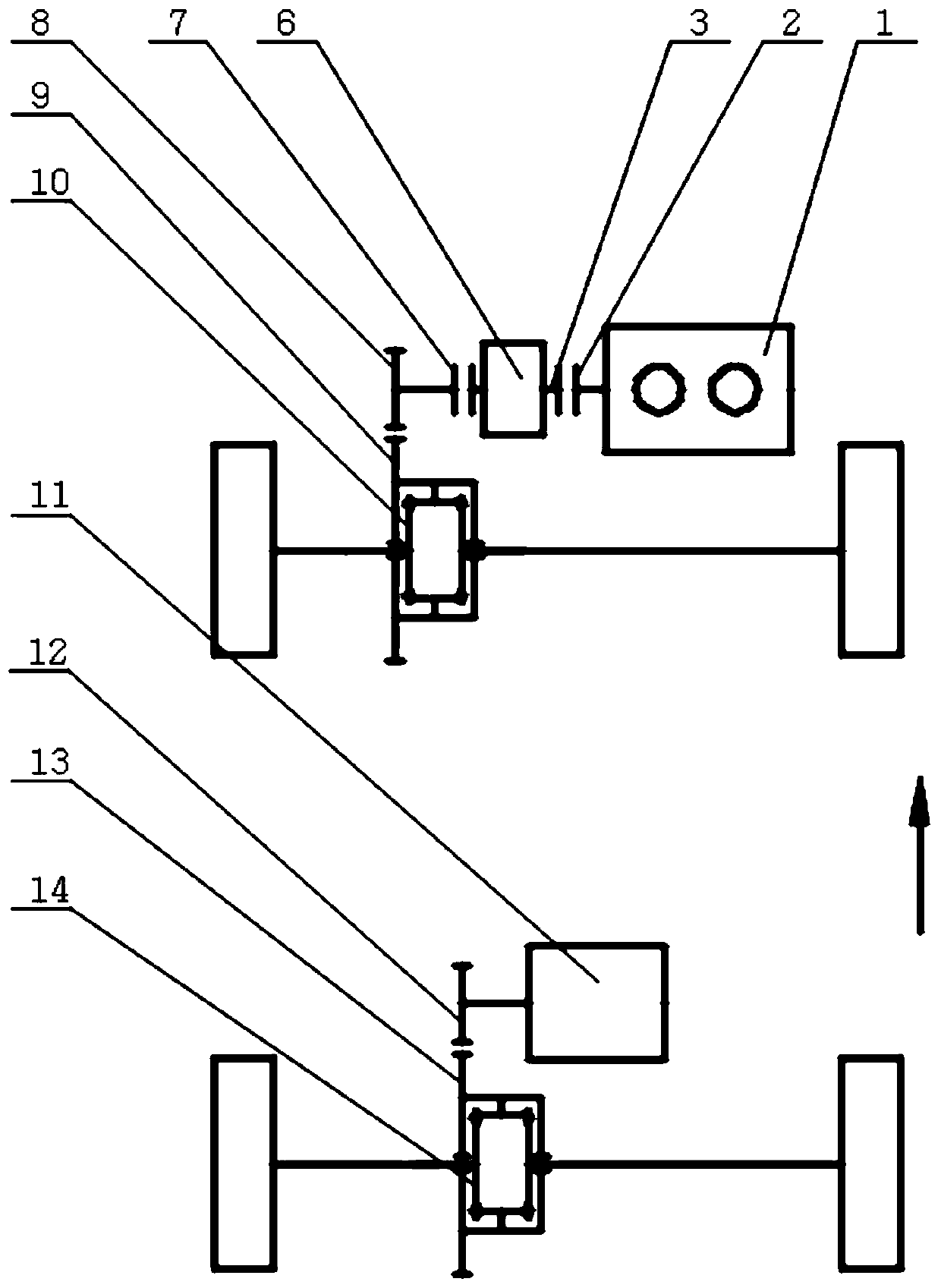 Four-drive vehicle hybrid power system and working method