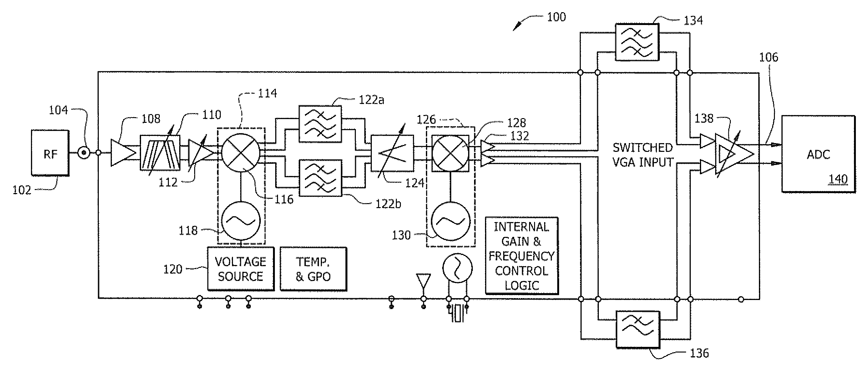 Broadband tuner for very wide signal conversion