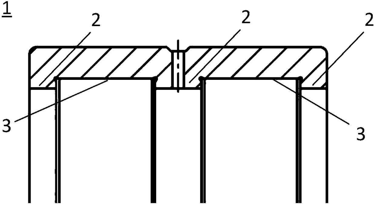 A cage and a double row or multiple row cylinder roller bearing with the cage