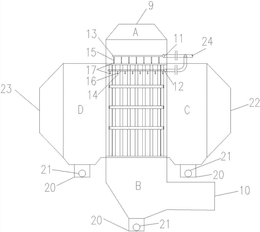 Tube nest type fluoroplastic flue gas-flue gas heat exchanger