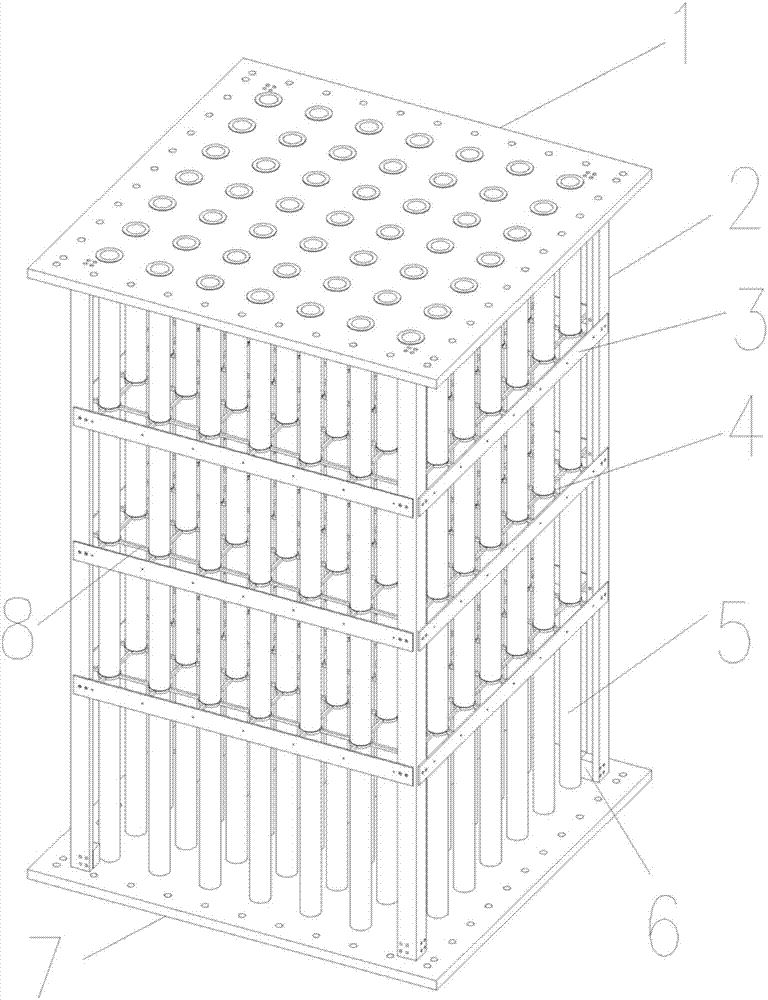 Tube nest type fluoroplastic flue gas-flue gas heat exchanger