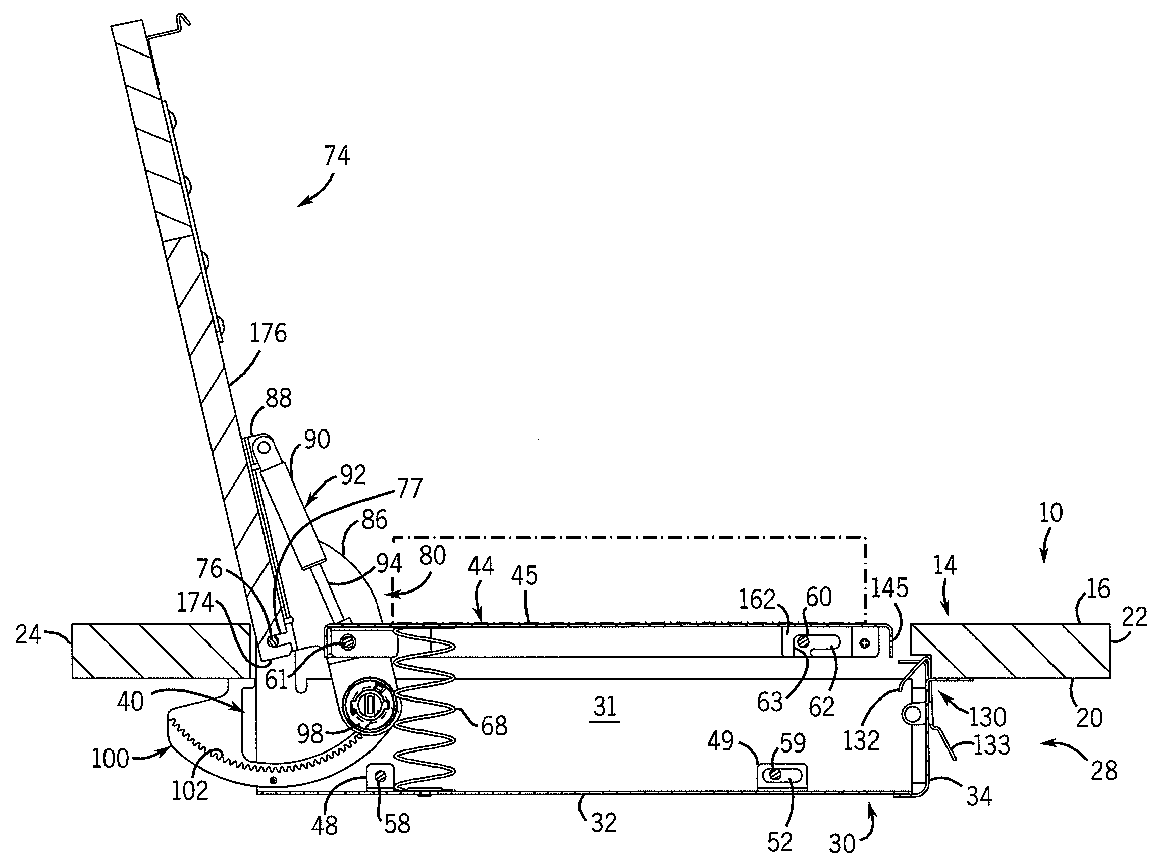 Laptop computer bin assembly for a worksurface