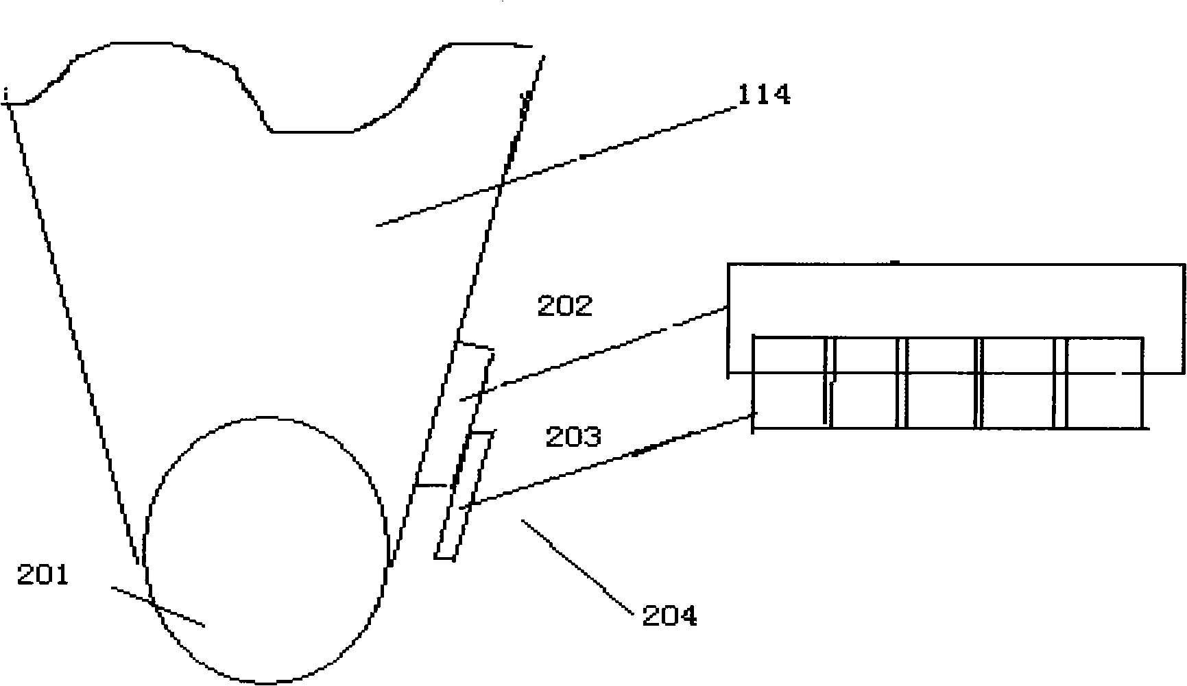 Mix mine groove discharge gate control apparatus, system and mix mine groove