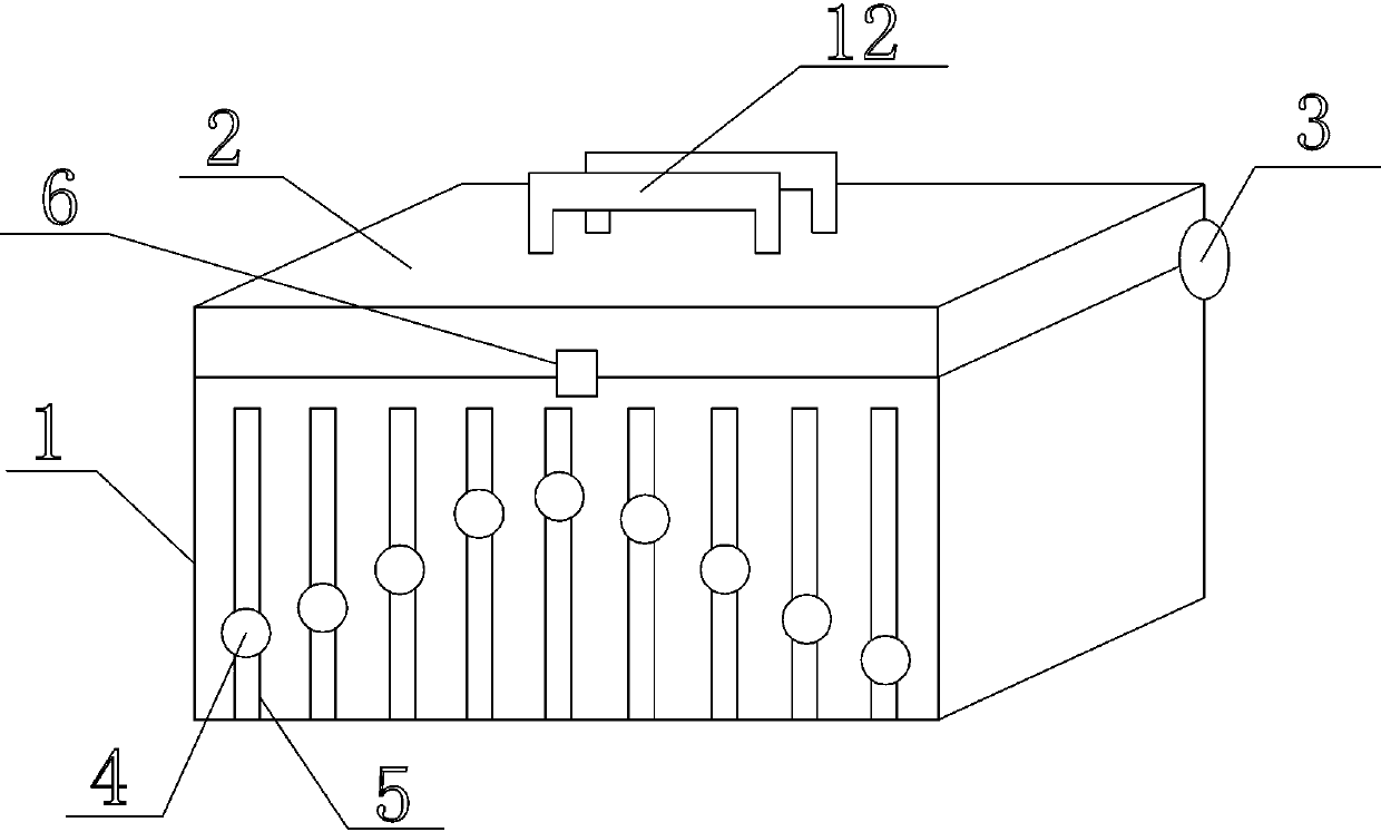 Special containing device for physical experiment instrument