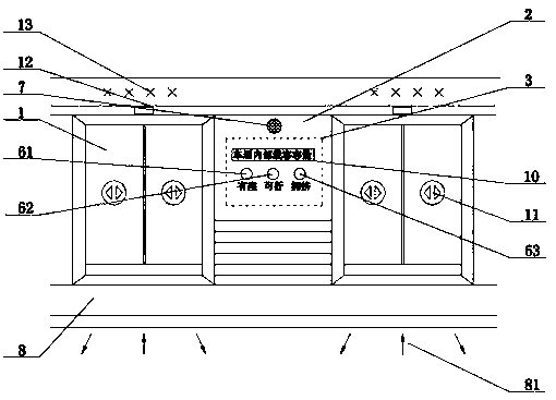 Shunting device for selecting a train compartment when riding a subway