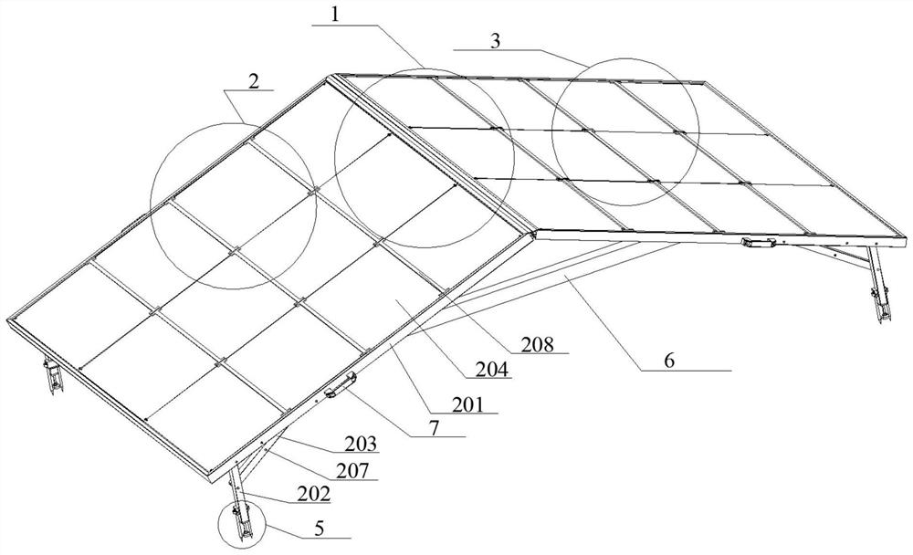 Foldable photovoltaic support