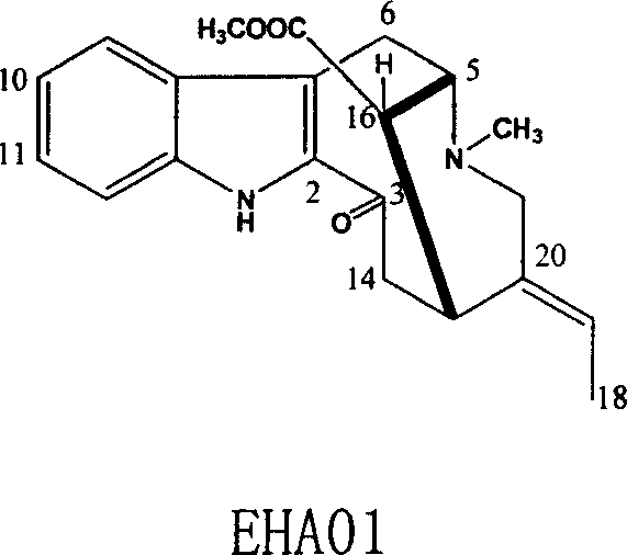 Indole group alkaloid of Hainan Gouyahua, and application for preparing drug-breaking medicine