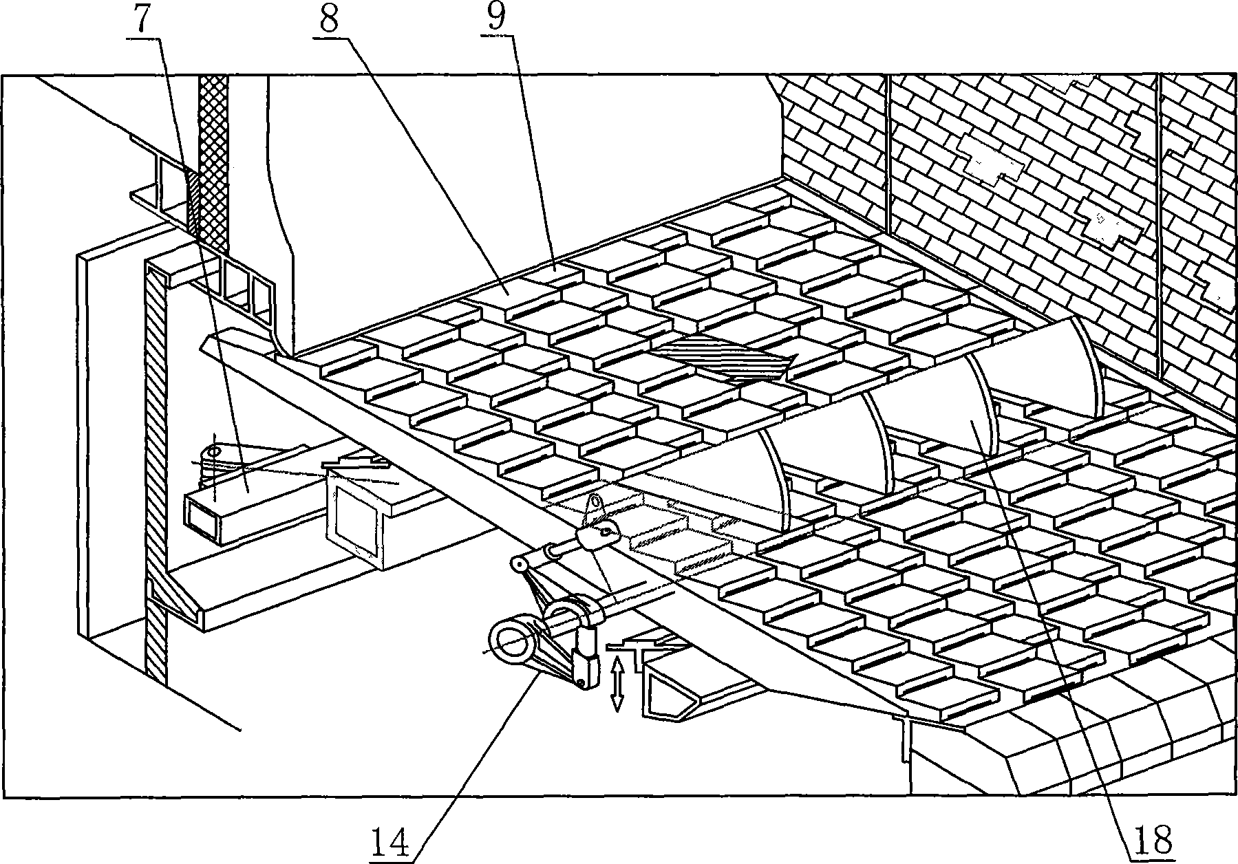 Oscillating type pushing mechanical grate