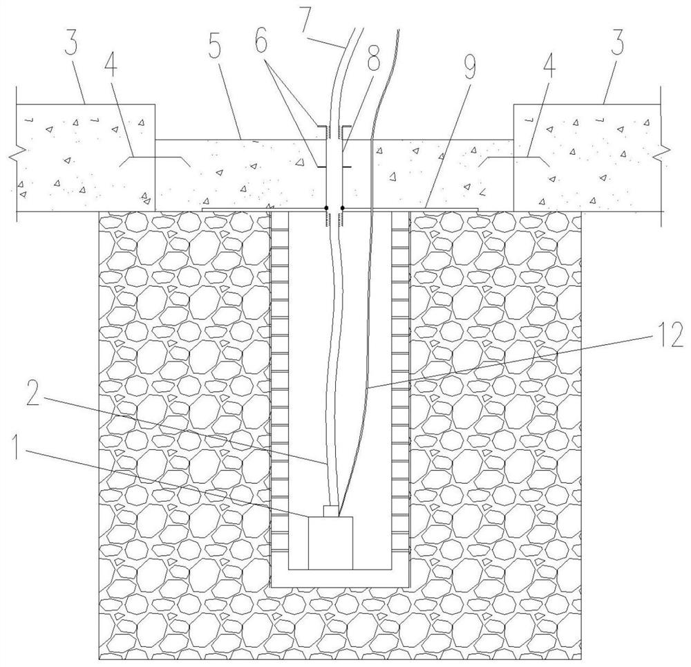 Basement bottom plate post-cast strip reserved drainage well rear sealing structure