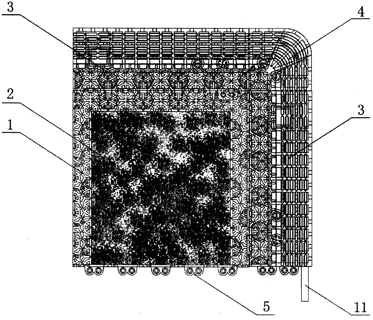 Carpet surface replacement type assembled ground mat