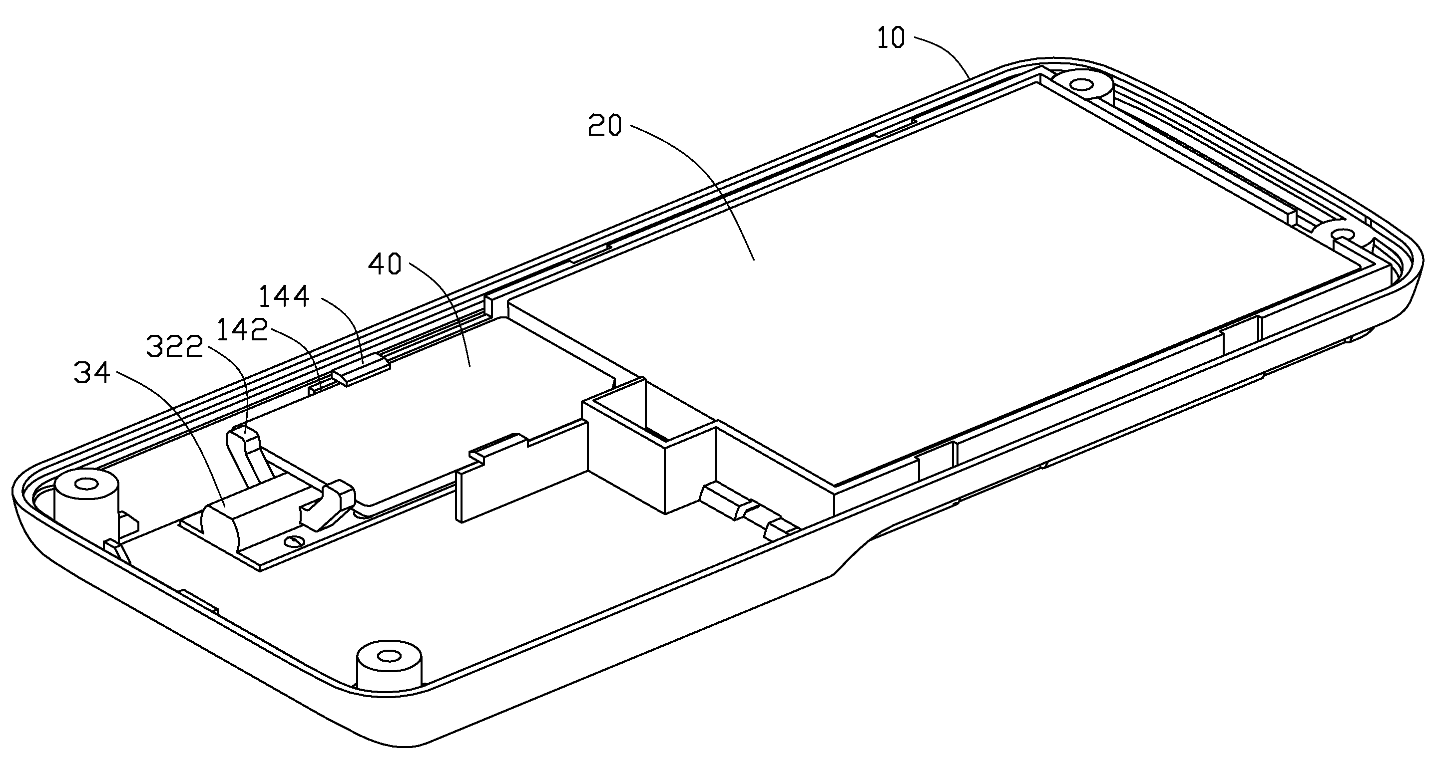 Electronic device with chip card