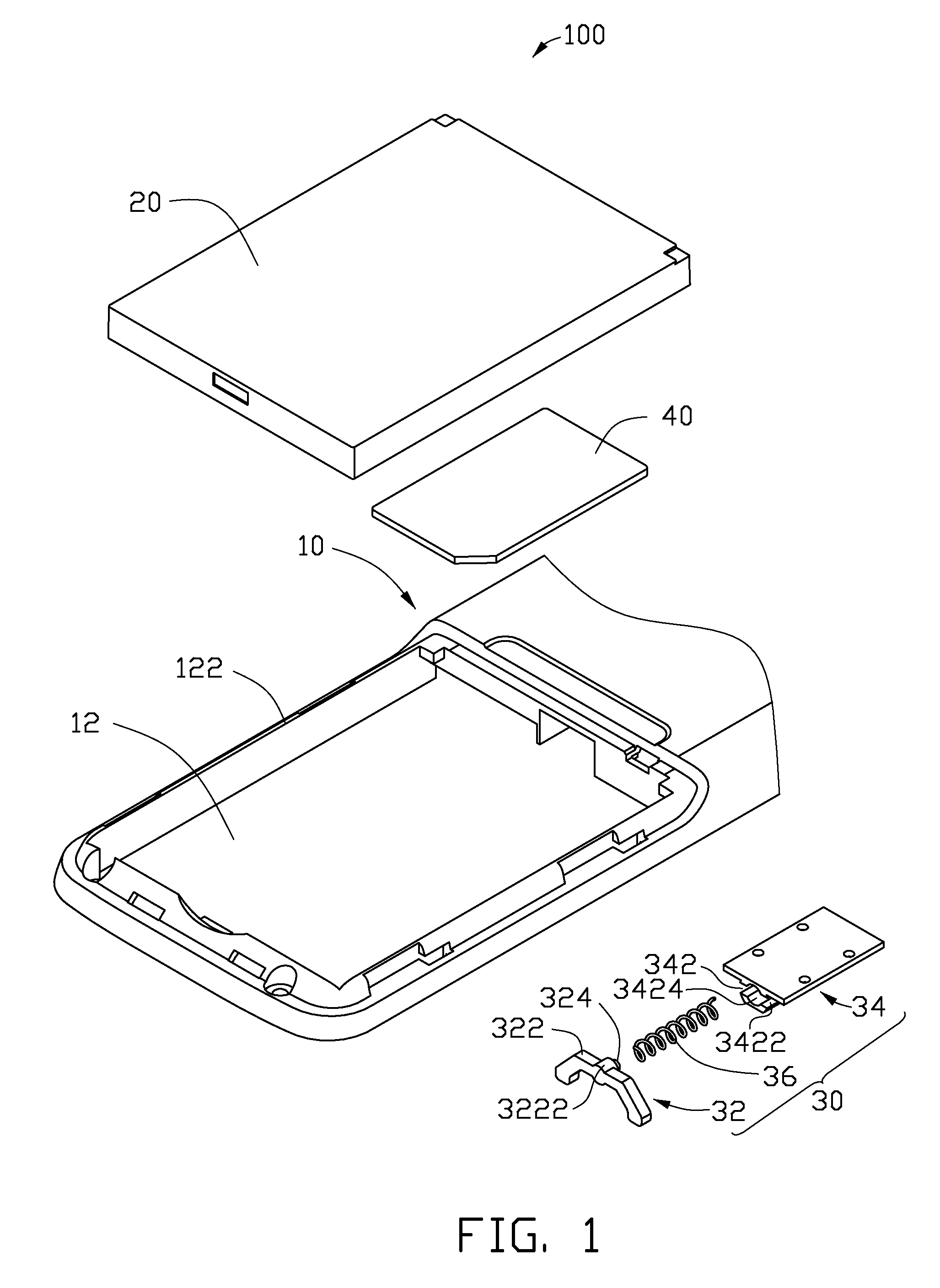 Electronic device with chip card