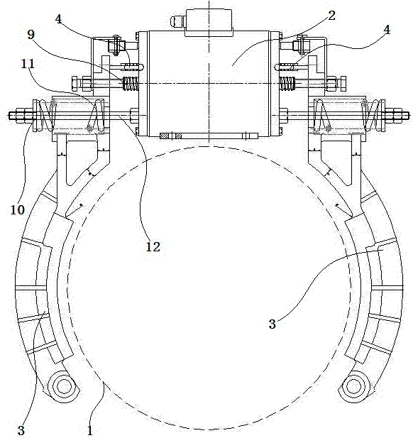 Buffer type traction machine band-type braking device