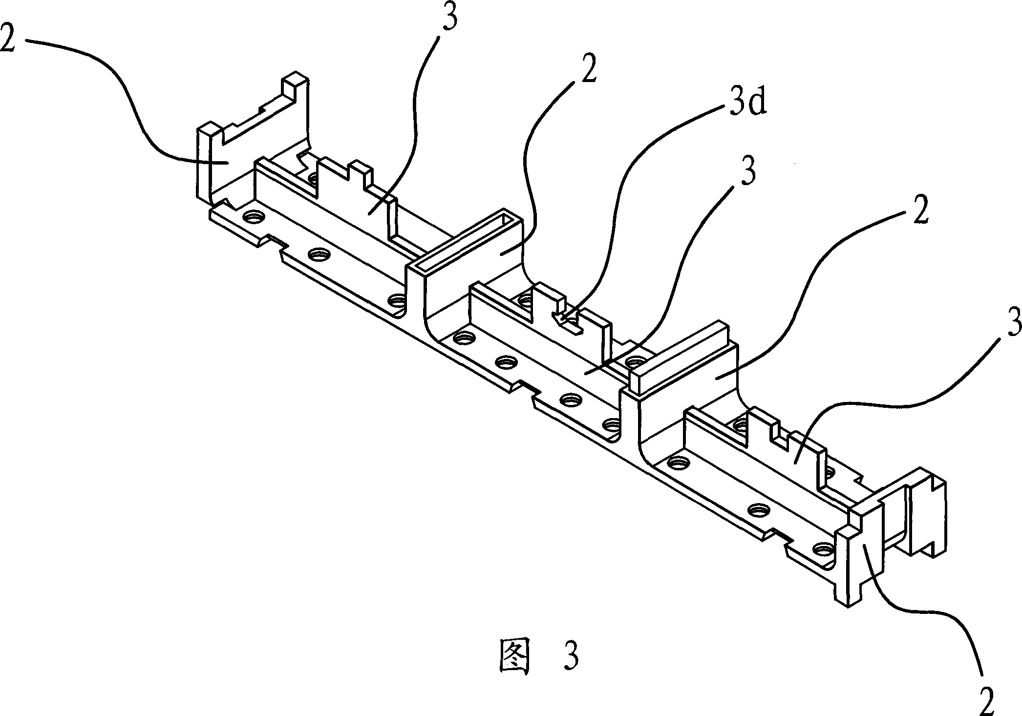 Location racks of apparatus for fixing goods