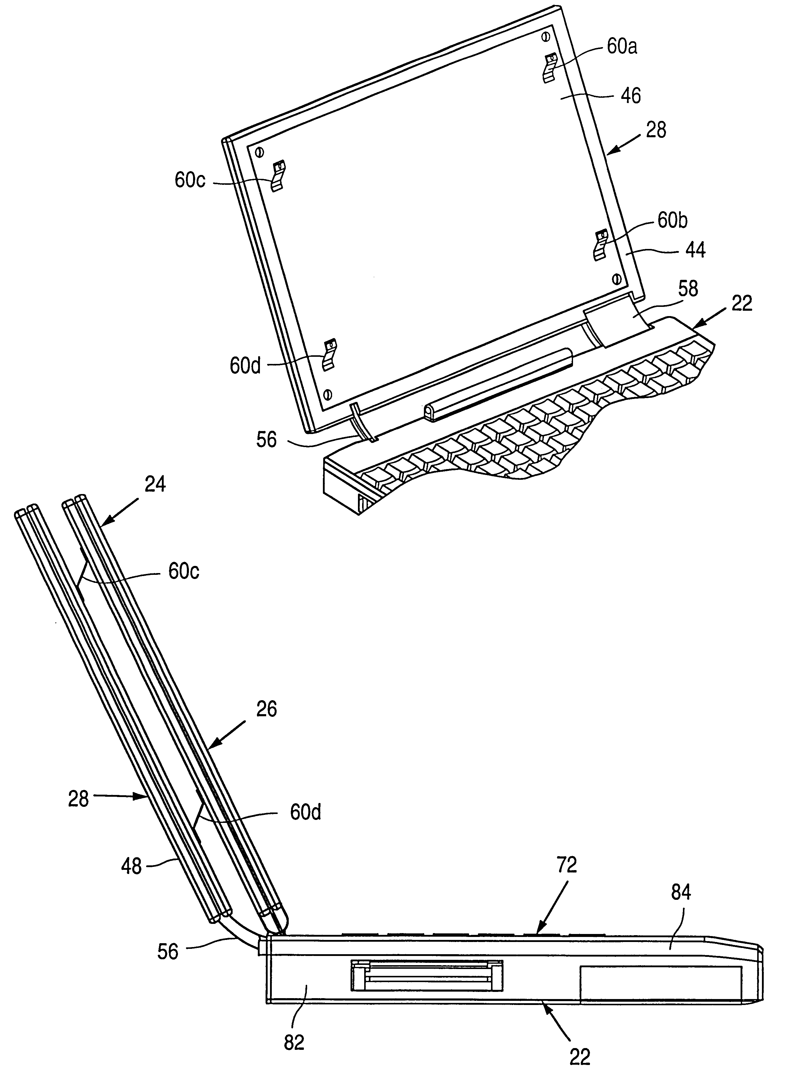 Thermally efficient computer incorporating deploying CPU module