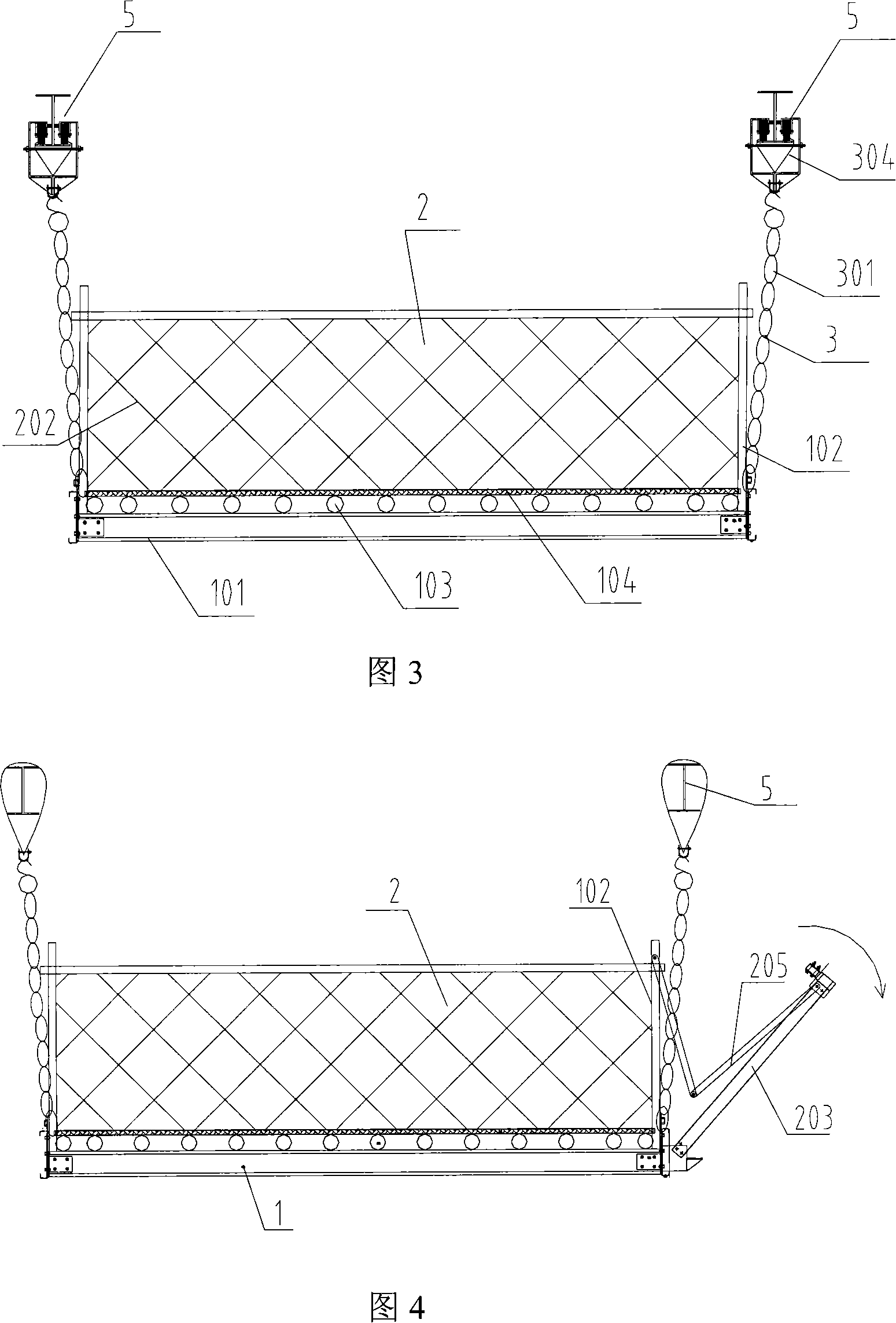 High-altitude bridge type cantilever scaffold