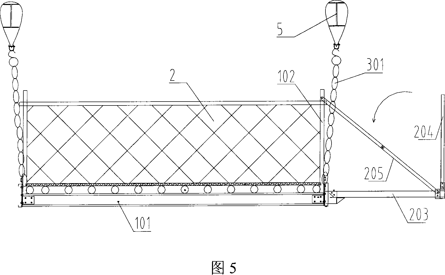 High-altitude bridge type cantilever scaffold