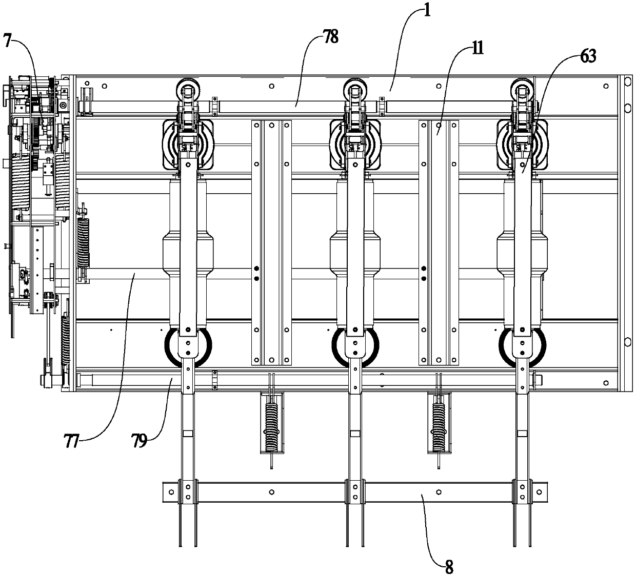 High altitude indoor high voltage alternating current combined vacuum circuit breaker