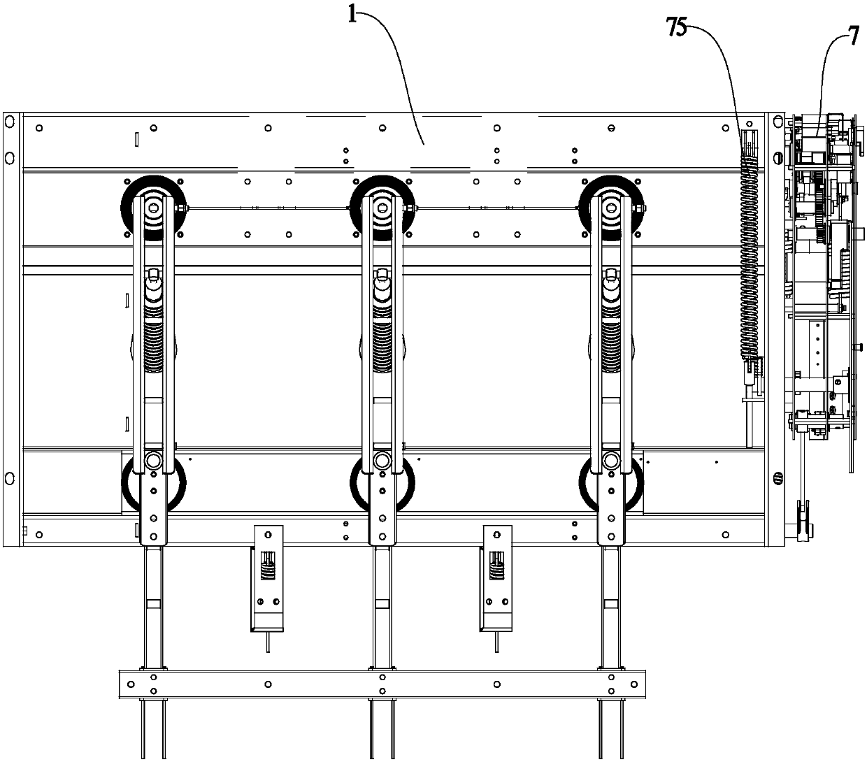 High altitude indoor high voltage alternating current combined vacuum circuit breaker