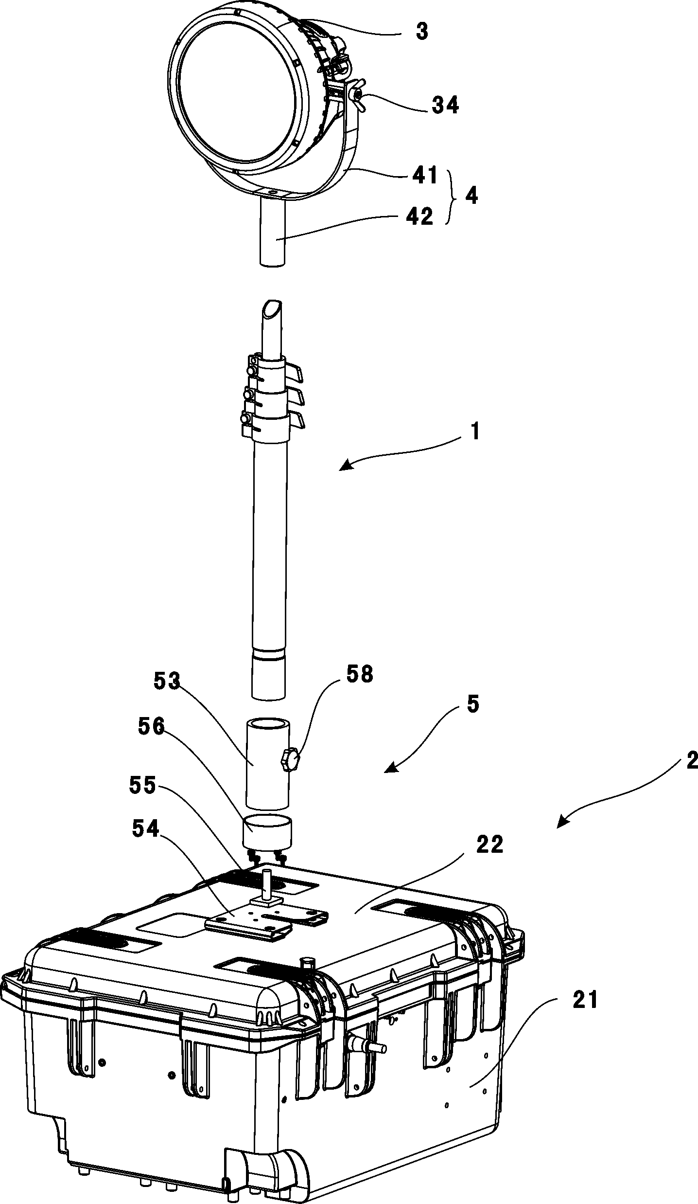 Box type movable lamp