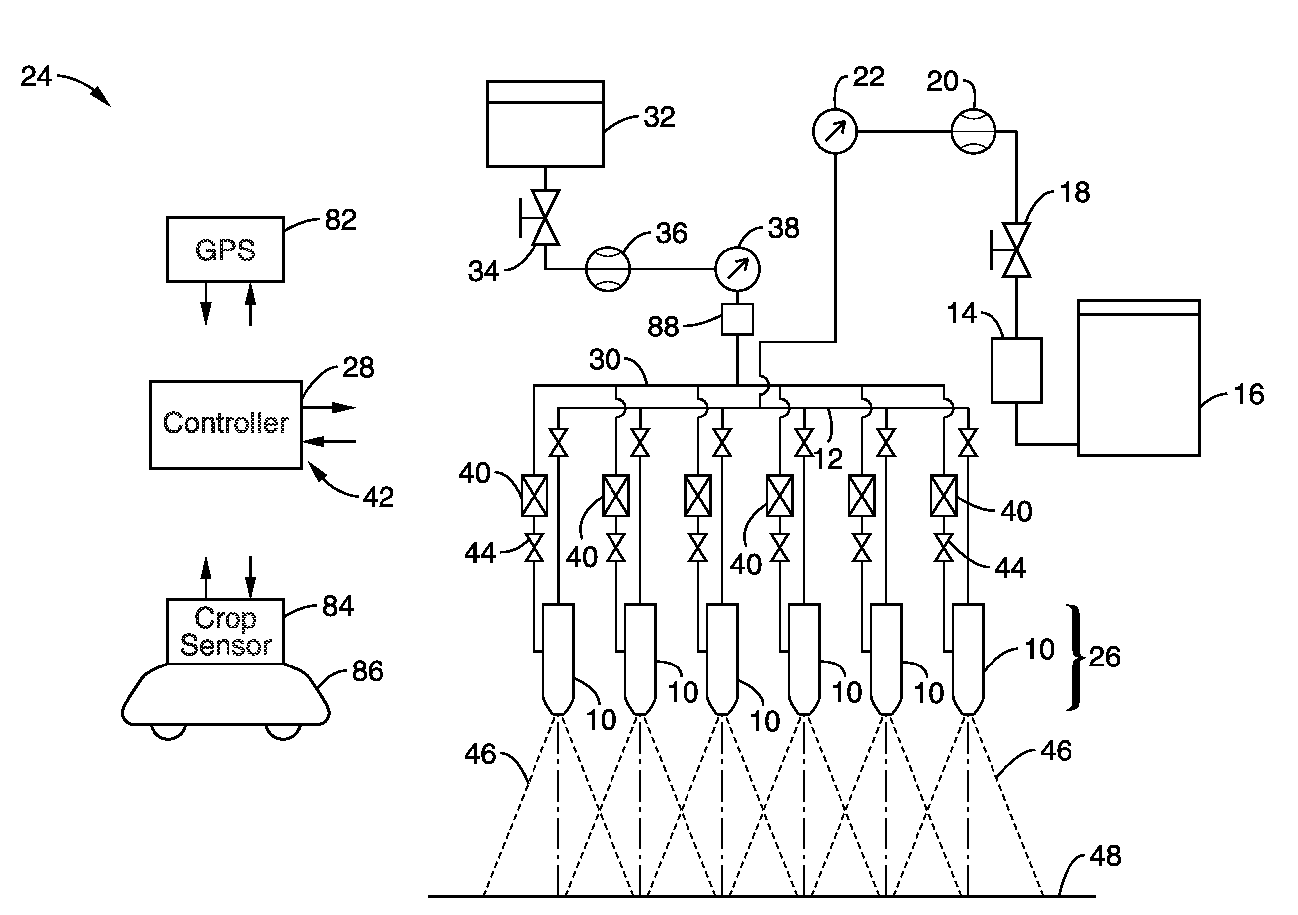 System and method for at-nozzle injection of agrochemicals