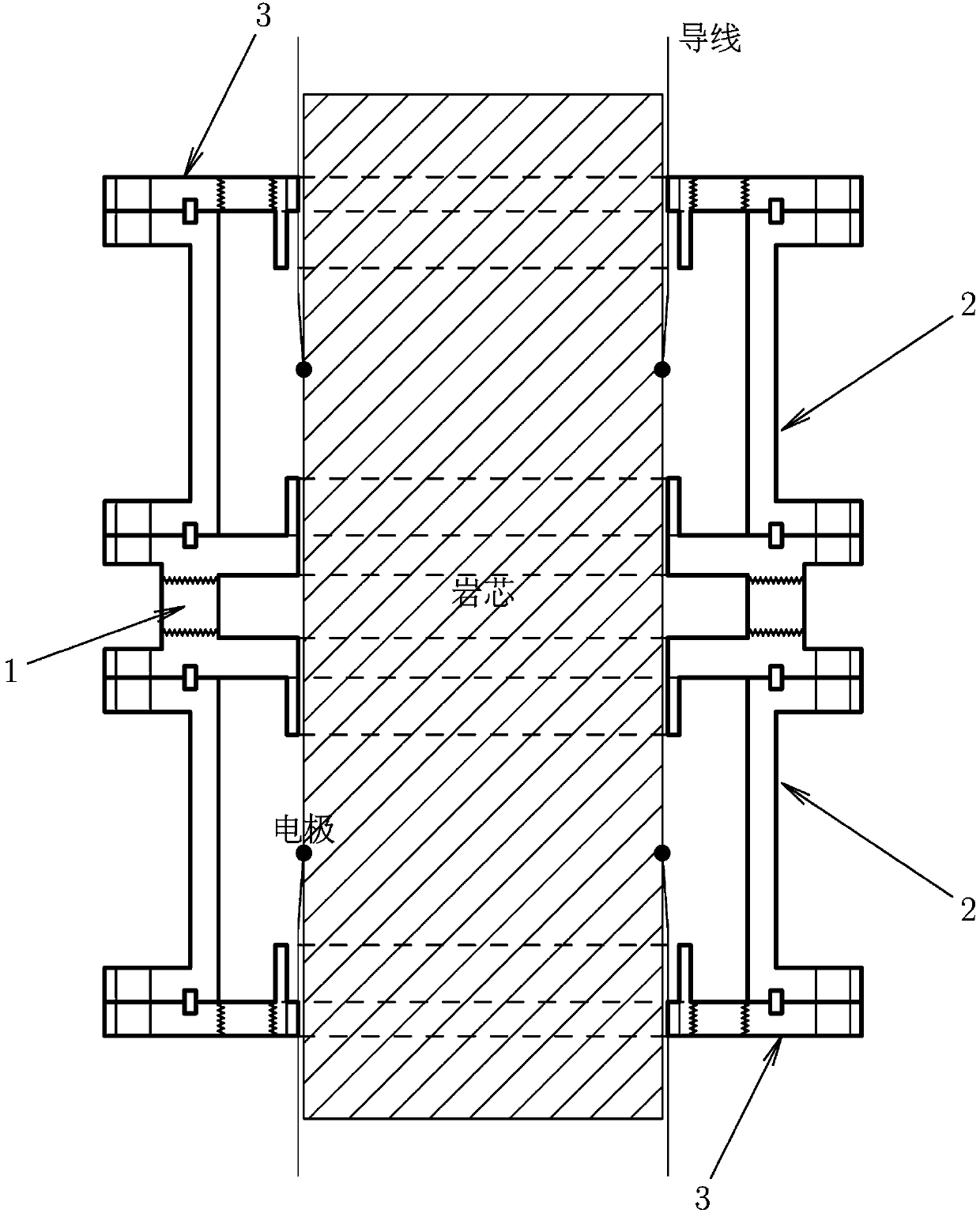 Special in-situ rock core holder for high-density electrical parameter monitoring