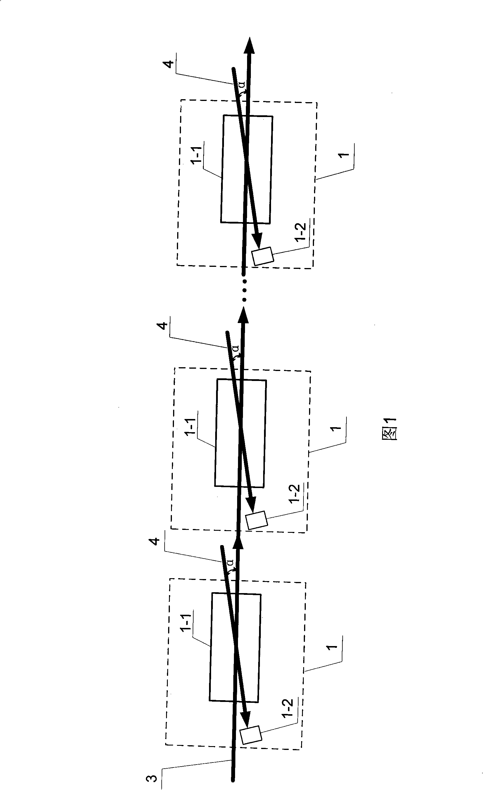 Non-colinear serial beam combination apparatus based on stimulated Brillouin scattering