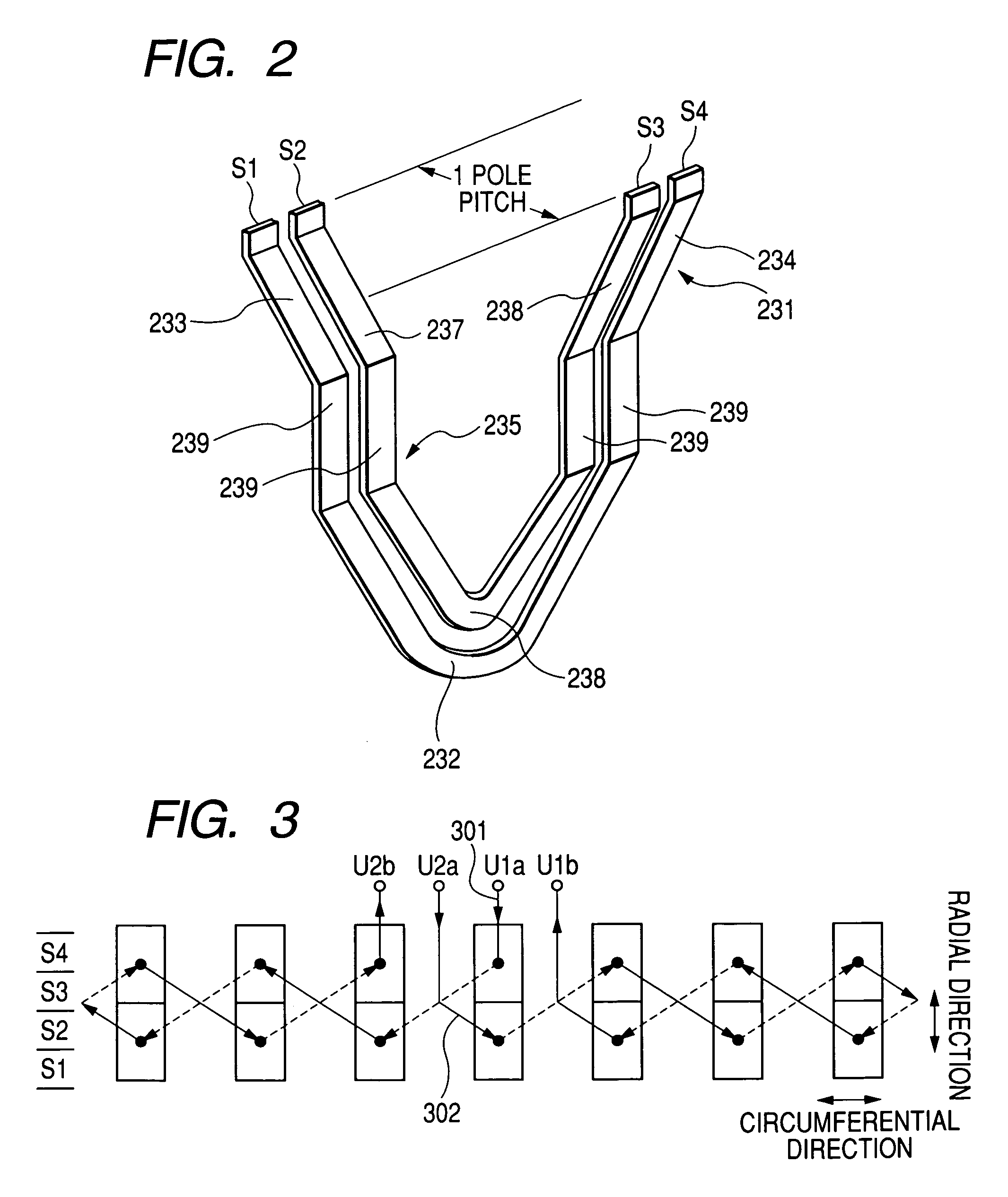 4-layer type of stator winding formed of sequentially connected segments located in respective slot pairs, and method of manufacture thereof