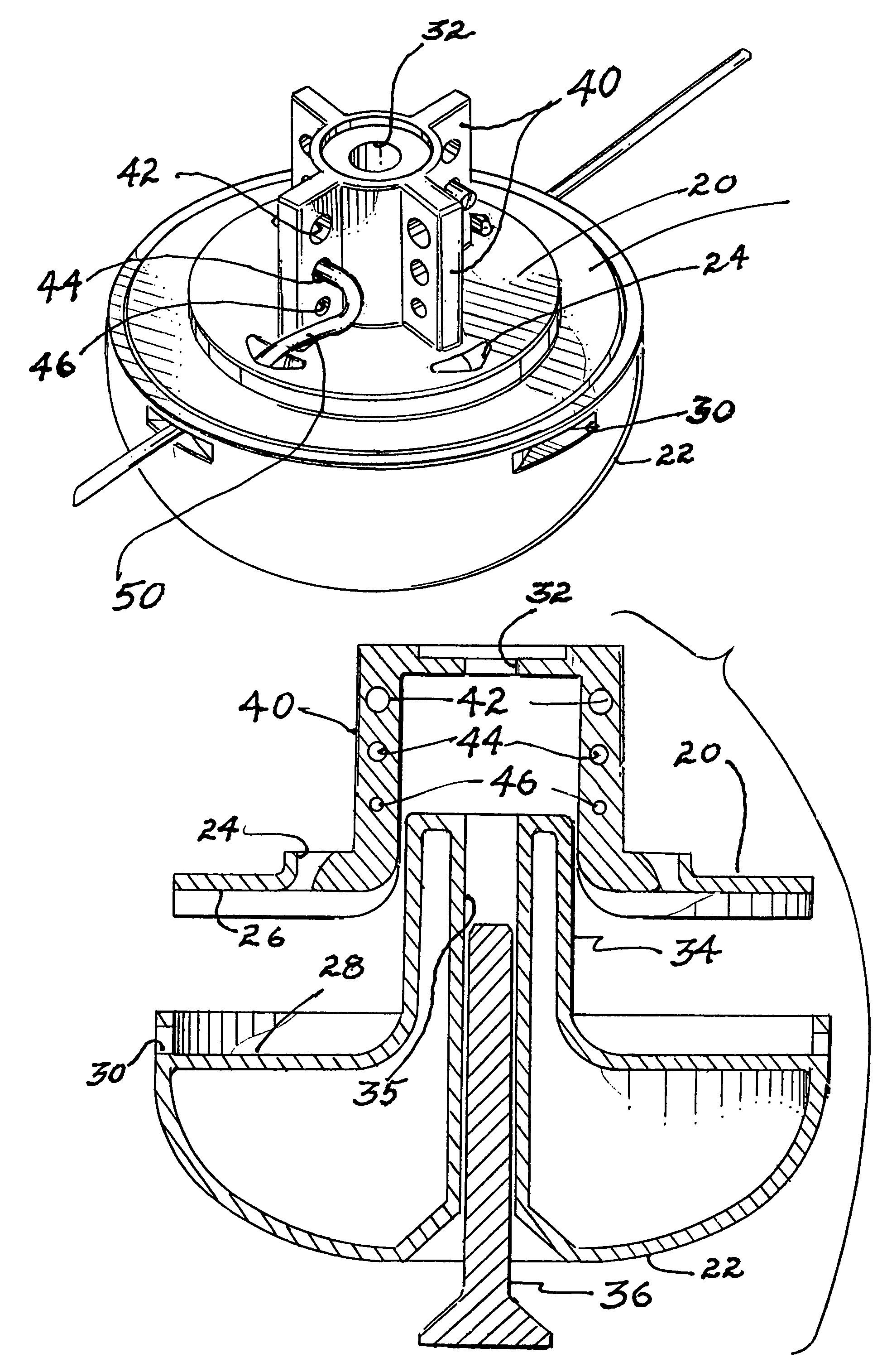 Top loading fixed line trimmer head