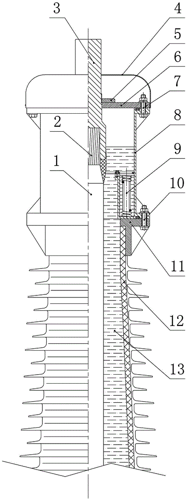 DC cable terminal oil-air interface lifting device