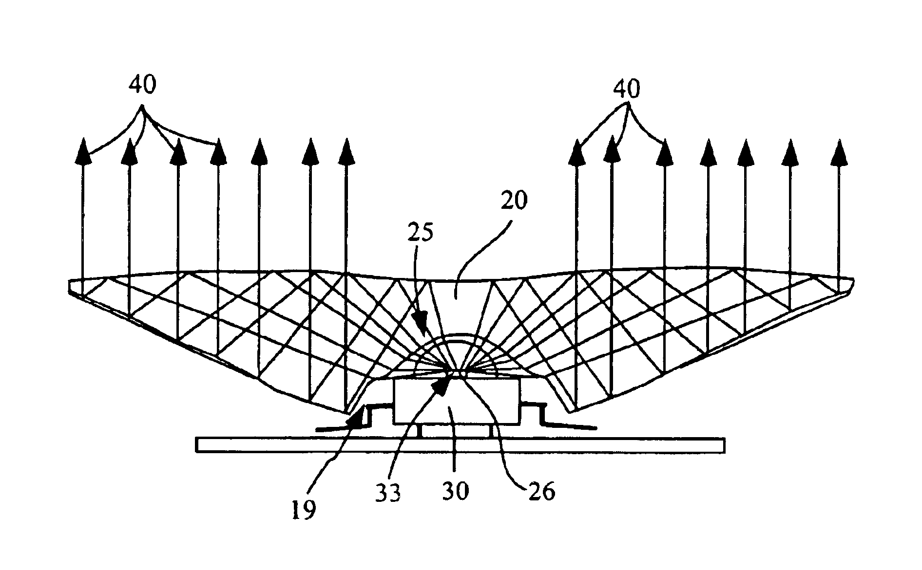 Compact folded-optics illumination lens