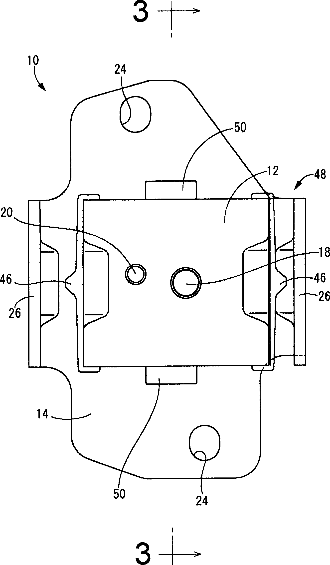 Engine carrier and shock-absorbing bearing structure employing the carrier