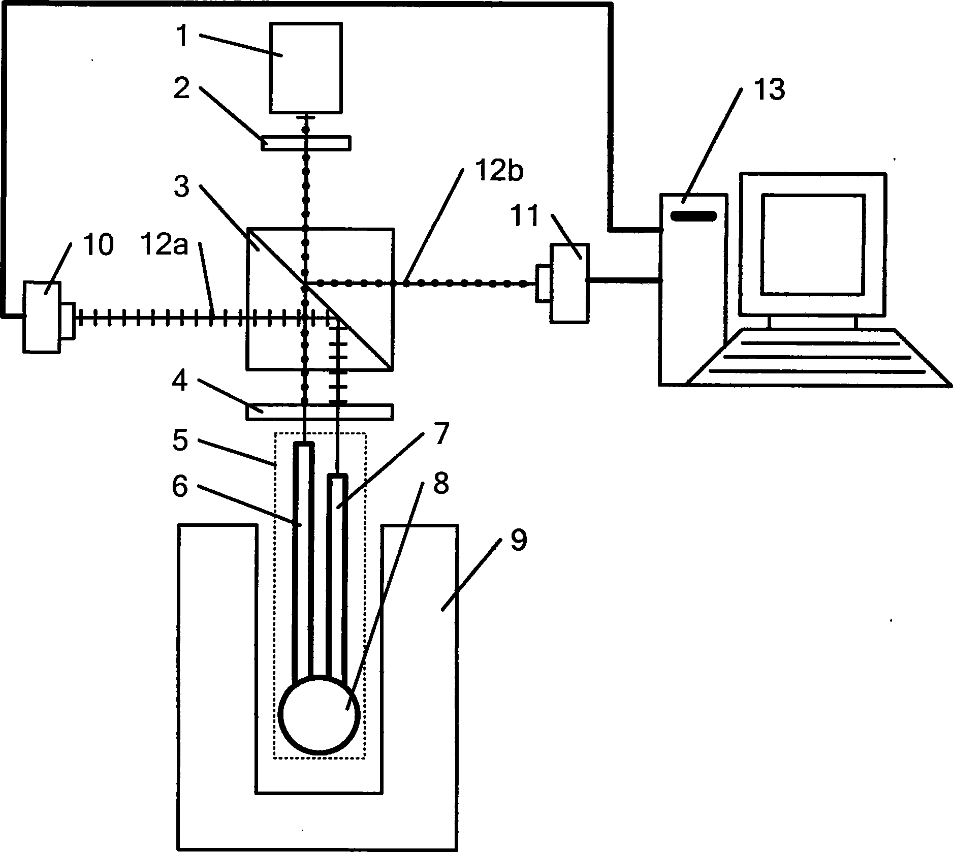 Double-optical-fiber coupling ball microscale sensor based on polarization state detection