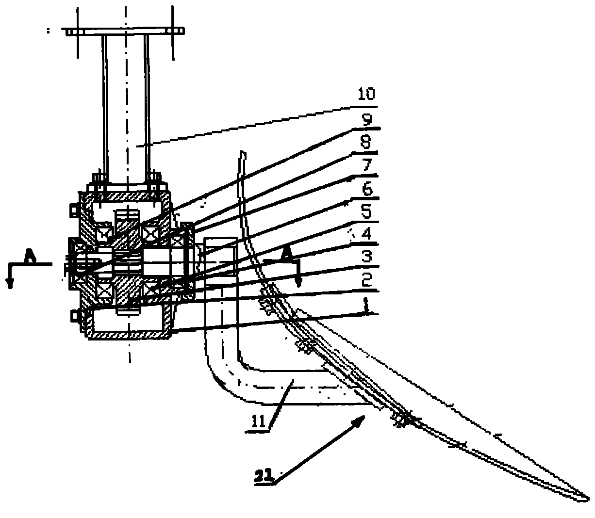 Gear rotating crank shaft type half-buckled plough tool