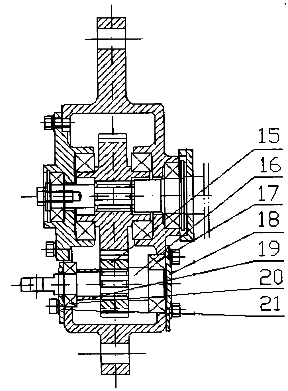 Gear rotating crank shaft type half-buckled plough tool