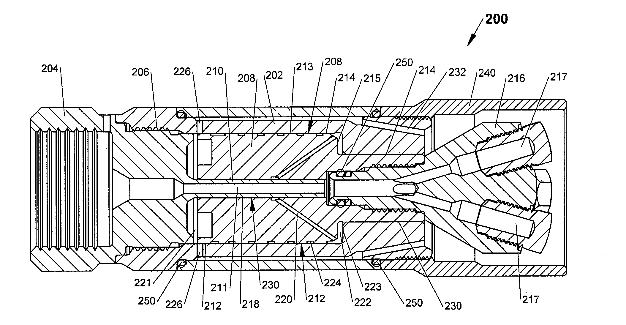 Self regulating fluid bearing high pressure rotary nozzle with balanced thrust force