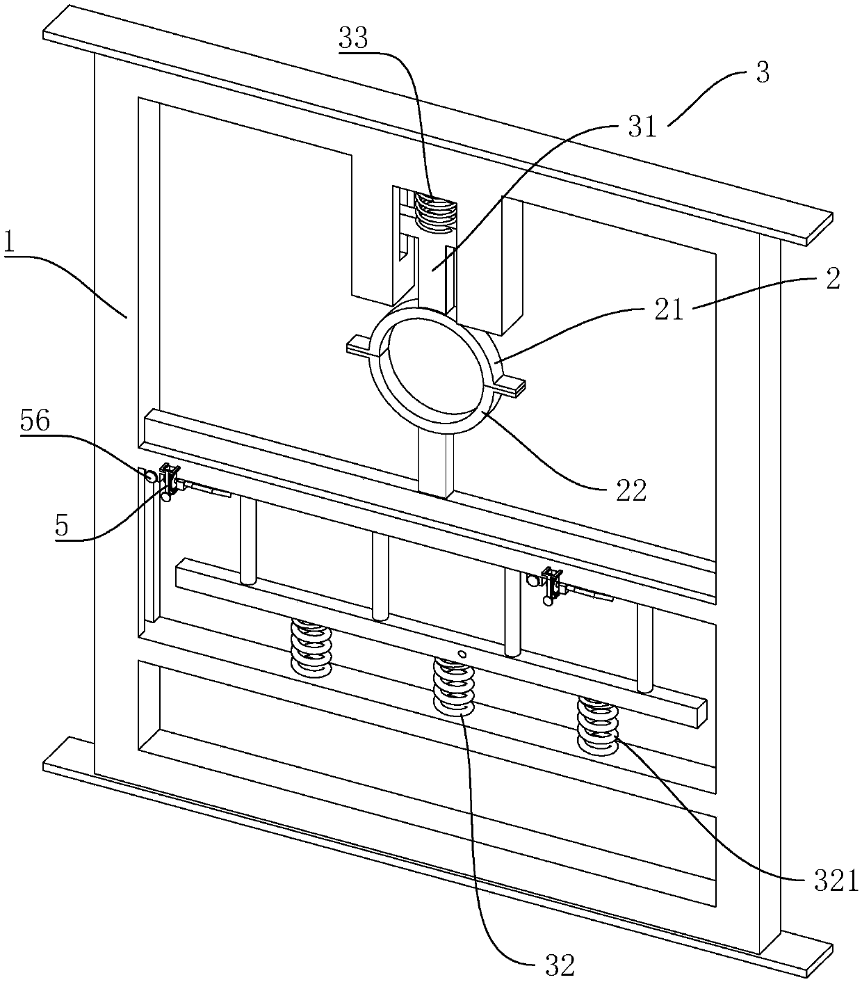 Low-cost and high-performance pipeline supporting and hanging frame