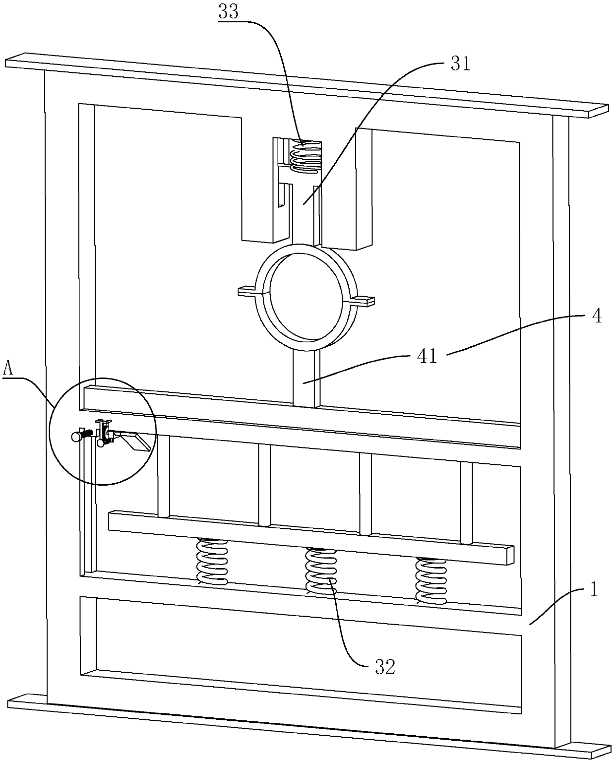 Low-cost and high-performance pipeline supporting and hanging frame