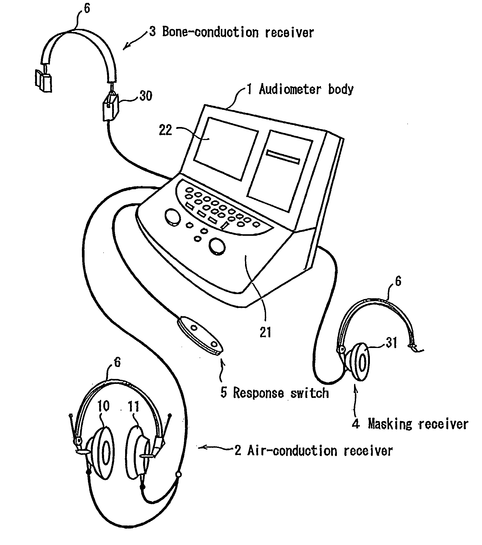 Audiometer receiver and audiometer