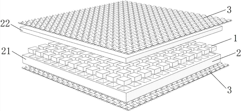 Multi-layer flexible damping sandwich material and preparation method thereof