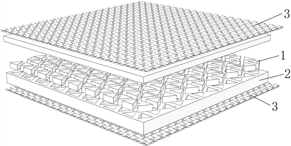 Multi-layer flexible damping sandwich material and preparation method thereof