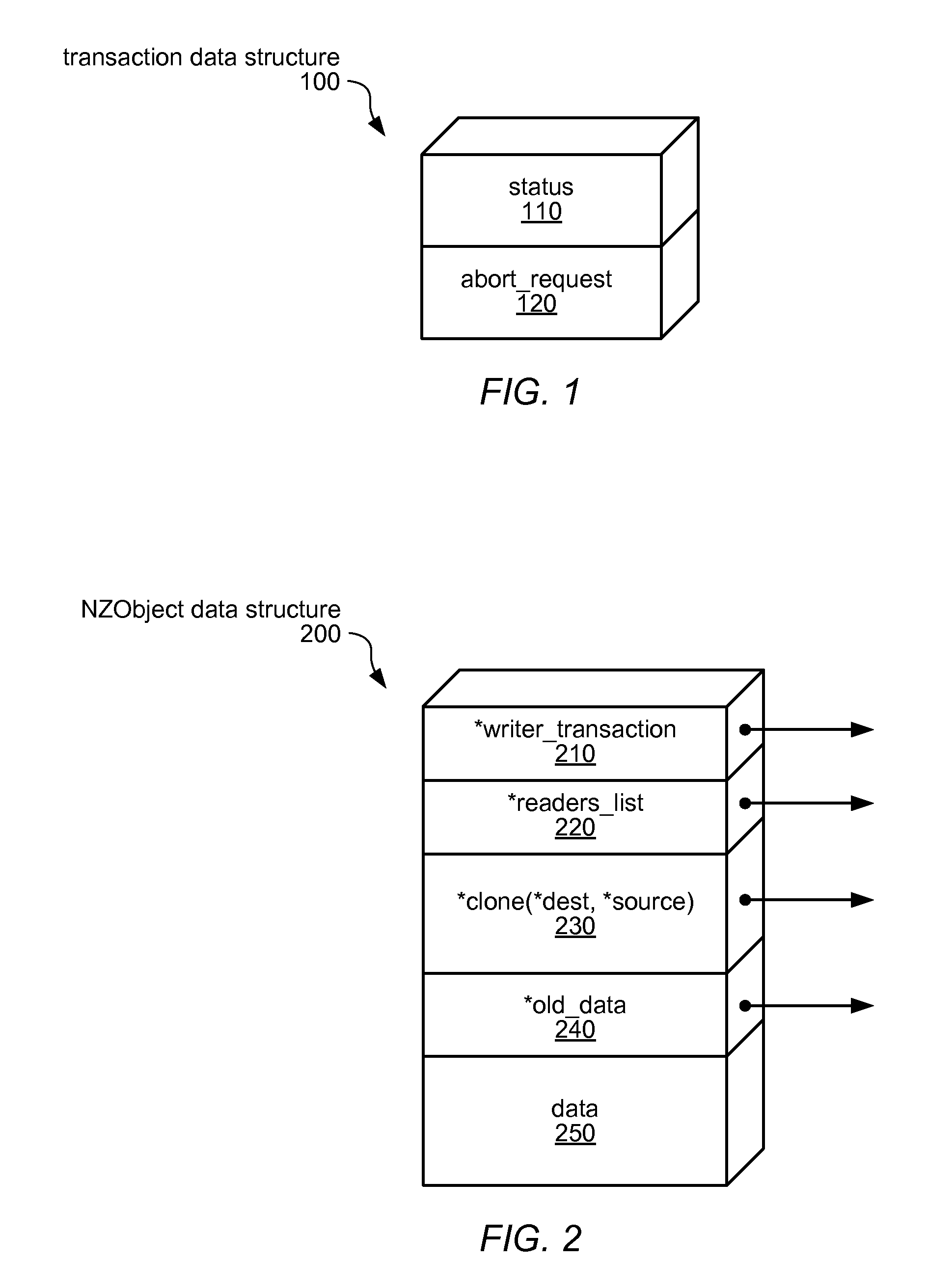 System and method for implementing nonblocking zero-indirection transactional memory